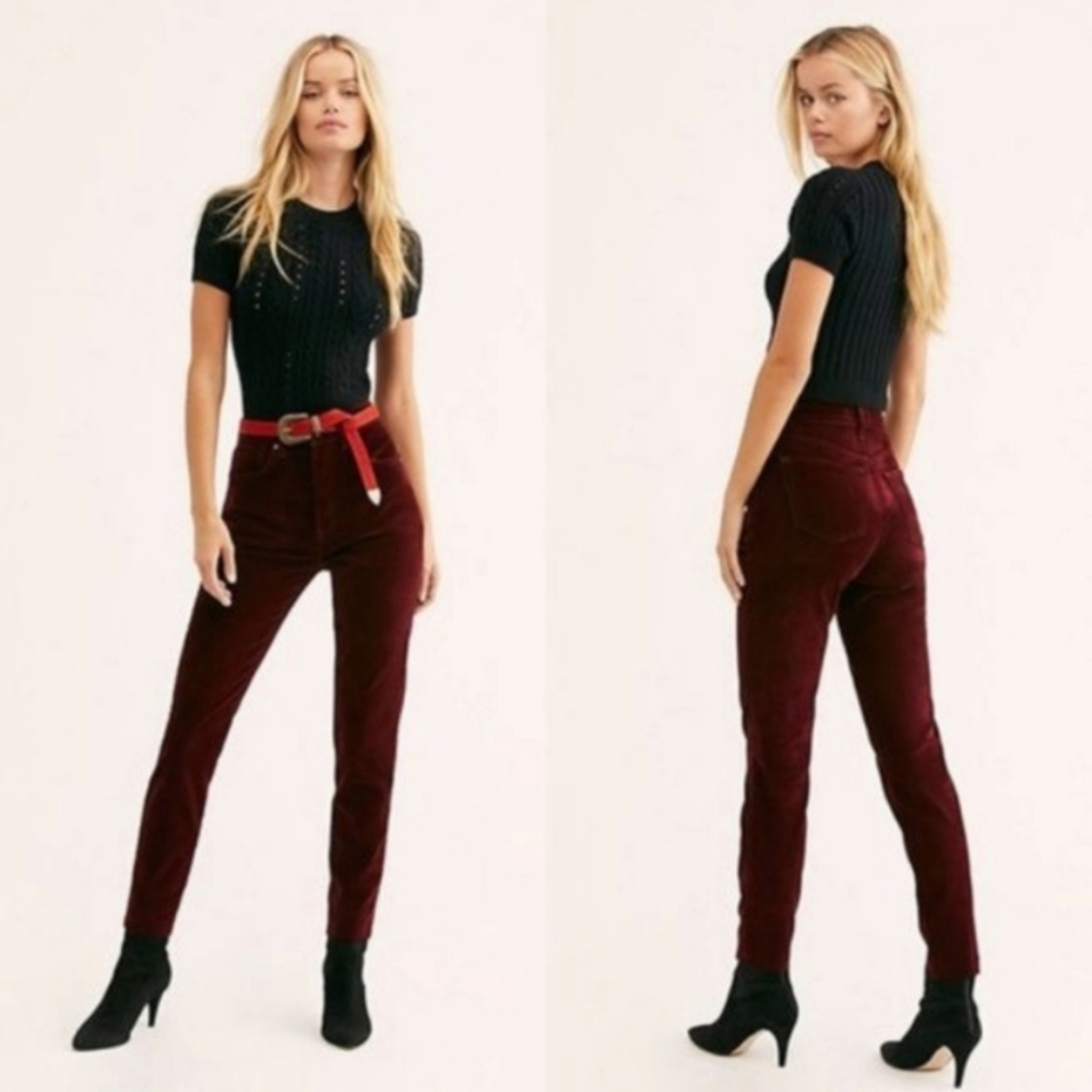 FREE PEOPLE Stella High Rise Velvet Pants